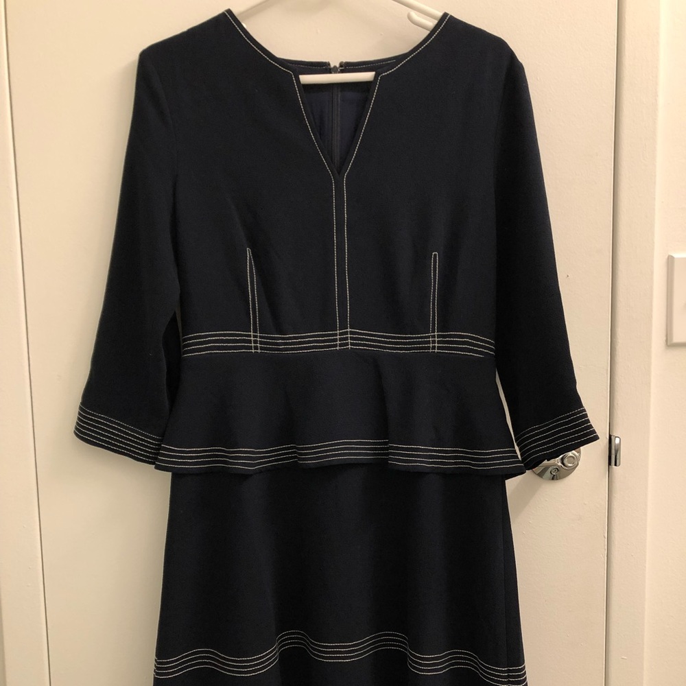 Navy Peplum Dress